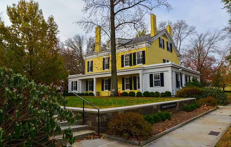 The yellow colonial Bainbridge House on Nassau Street